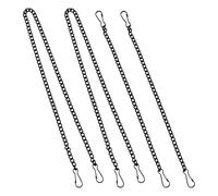 FUOYLOO Kit de 4 Cadenas Colgantes Negras de Hierro Cierre Tipo Gancho, 2 Unidades de 25 Cm y 2 Unidades de 50 Cm, para Colgar Cuadros, Carteles y Letreros Decorativos en Bricolaje