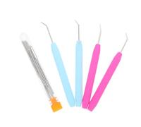 FUOYLOO Kit de Agujas de Crochet Mango de Silicona, Punta Roma y Ojo Grande, Accesorios para Tejer Hilo, Adecuado para Quilting y Manualidades