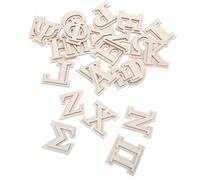 FUOYLOO Letras Griegas de Madera Rústica Efecto 3d y Diseño de Doble Capa, 24 Piezas para Manualidades DIY y Decoración de Pared en Actividades Familiares
