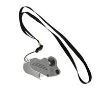 FUOYLOO Lupa para Joyería Portátil con Luz LED Doble, Aumento 30x y 60x, Diseño de Alas, Lente de Mano con Bolsa de Cuero y Cuerda, Herramienta para Artesanía y Fabricación Color