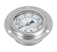 FUOYLOO Manómetro Brida de Acero Inoxidable 50 Mm Antivibración para Líquidos, Medidor de Presión Industrial Resistente para Agua, Aceite y Aire, Instrumento de Precisión para Montaje