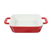 FUOYLOO Molde para Hornear de Cerámica Doble Asa, Fuente Rectangular Pequeña 22x12x5 Cm, Plato para Lasaña y Arroz, Bandeja Resistente para Horno y Microondas, Utensilio Versátil