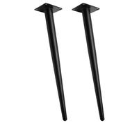 FUOYLOO Patas Cónicas para Muebles 50 CM Metal Negro Mate, Juego de 2, Soporte para Mesa y Silla, Adecuado para Uso en Interiores como Oficina y Hogar