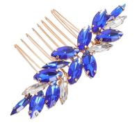 FUOYLOO Peineta Lateral Cabello de Boda en Aleación Azul Diseño Elegante y Brillante para Novias en Fiestas de Navidad y Año