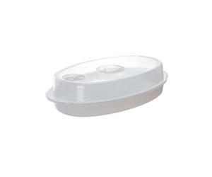 FUOYLOO Plato Vaporera Versátil para Cocinar Pescado al Vapor con Tapa para Microondas de Polipropileno Blanco con Rápida Conducción de Calor para Cocina Varios estilos Varios estilos