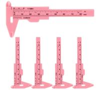 FUOYLOO Regla Deslizante para Cejas de 80 Mm, Calibrador Plástico Rosa para Medición Precisa, 5 Piezas, Herramienta Profesional para Maquillaje Permanente y Microblading en Salones y Uso