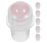 FUOYLOO Rodillos para Botellas de Aceites Esenciales, Pack de 6 Bolas de Cuarzo Rosa Natural, Repuestos para Botellas Pequeñas de 16 MM, Perfectos para Uso en Aromaterapia Personal