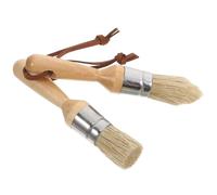 FUOYLOO Set de 2 Pinceles Redondos Multiusos Cerdas de Madera Beige Resistentes Caída para Pintar Coches y Manualidades