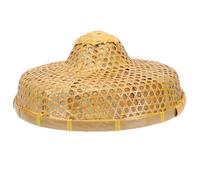 FUOYLOO Sombrero Protector Solar de Bambú Tejido a Mano para Hombre y Mujer, Sombrero de Pescador para Actividades al Aire Libre en Verano 36,5X14 CM