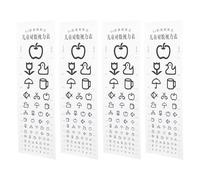 FUOYLOO Tabla Optométrica para Examen Visual 4 Piezas Pvc Resistente para Uso Doméstico y Escolar Tabla Prueba Visual Estándar para Evaluar Agudeza en Familia y Jardín Infantil