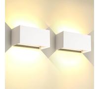 FUPE 2 Piezas 25W LED Aplique Pared Exterior Interior IP65 Impermeable Apliques de Exterior Lámpara de Pared Aluminio Moderno Blanco 3000k Luz Cálida, Ángulo de luz Ajustable, Fácil de instalar