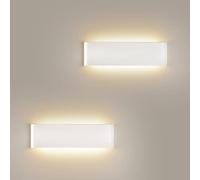 FUPE 2 Piezas Apliques de Pared Interior 18W Arriba y Abajo 31CM Lámparas Aluminio Moderno/Decorativo 3000K Blanco Cálido 2160LM Para Dormitorio