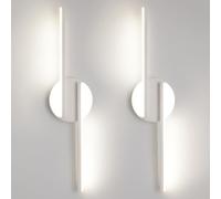 FUPE Aplique de pared interior regulable 12W, lámpara de pared 3colores 3000K/4000K/6500K,1250LM 2Piezas