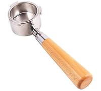 Fupeiwen Portafiltro Sin Fondo de Café Expreso de 51mm para Cafetera Delonghi Ec680 / Ec685, Canasta de Filtro de Taza de Acero Inoxidable, Soporte de Filtro Sin Base, Mango de Café de Madera