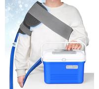 FUPTOS Máquina de hielo para hombro después de la cirugía, máquina de terapia de frío, temporizador digital y bomba silenciosa, máquina compacta de crioterapia