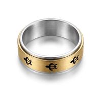 Fuqimanman2020 Anillo giratorio de tortuga marina para aliviar la ansiedad y el estrés, acero inoxidable, esmalte para mujeres, hombres, parejas, joyería hawaiana de animales de playa, Metal, Aleación