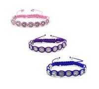 Fuqimanman2020 Juego de 6 pulseras con medalla de San Benito en cordón ajustable, cruz, Virgen María y San Judas para mujeres y hombres, protección contra el mal, oración, rosario católico, joyería