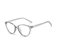 FUQINQINGOZ Cashion Gafas de Lectura con Ojos de Gato, Gafas antiluz Azul, antifatiga Ocular, lectores de Ordenador, Espejo de luz Plana HD for Mujer (Color : Gray, Size : +0.00)