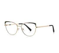 FUQINQINGOZ Gafas de Lectura clásicas de Metal con Forma de Ojo de Gato for computadora, Gafas Anti-UV for presbicia, Gafas Anti-luz Azul, Lentes de Espejo con luz Plana.(C1,0.00)