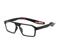 FUQINQINGOZ Gafas de Lectura con Bloqueo de luz Azul, Montura TR, for computadora, antideslumbrantes, con Espejo Plan y Ligero(Black,+200)