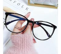 FUQINQINGOZ Gafas de Lectura con Montura TR Vintage for Ordenador, visión Clara, antiluz Azul, con Espejo y protección UV(Black,+0.00)