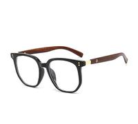 FUQINQINGOZ Gafas de Lectura con Personalidad de Gran tamaño for aliviar la Fatiga lectores de computadora Gafas de Espejo de luz Plana con Bloqueo de luz Azul (Color : Black, Size : +200)