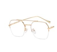 FUQINQINGOZ Gafas de Lectura de Aviador de Gran tamaño, antifatiga con luz Azul, alivian la Moda, lectores de computadora, Gafas, Espejo de luz Plana (Color : C2, Size : +100)