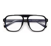 FUQINQINGOZ Gafas de Lectura de Gran tamaño con Bloqueo de luz Azul for computadora, Marco TR, Gafas de Lectura con protección UV, luz Plana y Espejo(Black,+150)