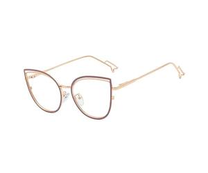 FUQINQINGOZ Gafas de presbicia Anti-UV, de Metal, con Bloqueo de luz Azul, for computadora, Gafas de Lectura Tipo Ojo de Gato, con Espejo de luz Plana HD(Wihte,+250)