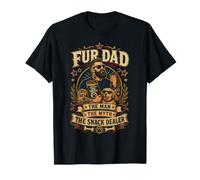 Fur Dad Man Myth Snack Dealer Funny Paw Cat Dog Día del Padre Camiseta