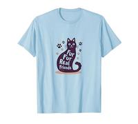 Fur Fur Real Friends Gato Paw Print Pet Lover Camiseta, Hombre, Azul Bebé, 3XL