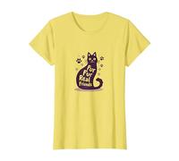 Fur Fur Real Friends Gato Paw Print Pet Lover Camiseta, Mujer, Limón, L