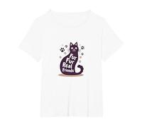 Fur Fur Real Friends Gato Paw Print Pet Lover Camiseta, Mujer Tallas Grandes, Blanco, 1XL Grande