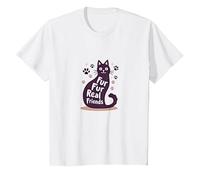 Fur Fur Real Friends Gato Paw Print Pet Lover Camiseta, Niños, Blanco, 10 años