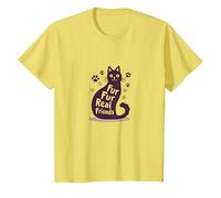 Fur Fur Real Friends Gato Paw Print Pet Lover Camiseta, Niños, Limón, 3 años
