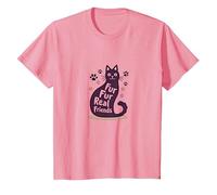 Fur Fur Real Friends Gato Paw Print Pet Lover Camiseta, Niños, Rosado, 3 años