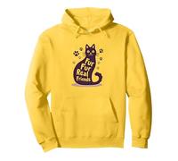 Fur Fur Real Friends Gato Paw Print Pet Lover Sudadera con Capucha, Unisex para Adultos, Limón, M