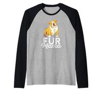 Fur Mama Bulldog Divertido Dueño De Perro Bulldogs Meme Camiseta Manga Raglan