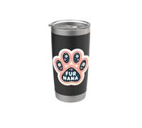 Fur Nana Perro Gato Dueño de Mascota Abuela Abuela Abuela Floral Vaso térmico de acero inoxidable de doble pared