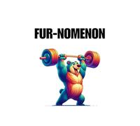 FUR-NOMENON: Very cute and strong weightlifter bear lined notebook cover design