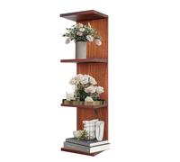 FURAOMEILI Estante de Pared de 4 Niveles, Estantes Flotantes Verticales en Columna para Almacenamiento y Decoración del Hogar, Estante de Nogal para Dormitorio, Sala de Estar y Oficina (1 Unidad)