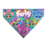 Furby - Bandana para mascotas sin cordones | Furby Five Furblets - Caras y logotipo multicolor de poliéster de doble cara