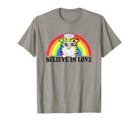 Furby Believe In Love Distressed Rainbow Cutie Furby Camiseta