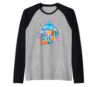 Furby Lets NOH Lah Dancing At The Disco Night Dancing Furby Camiseta Manga Raglan