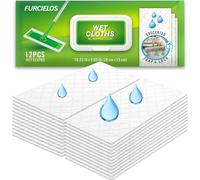 FURCIELOS 24 repuestos de almohadillas húmedas resistentes, compatibles con Swiffer Sweeper Mop y Clorox, paños húmedos desechables sin perfume para limpieza de suelos multisuperficie