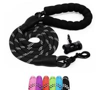 FurDreams Fuerte Correa para Perro - 150 cm, Negro I con Mango Acolchado Suave e Hilo Altamente Reflectante, Correa para Perros Grandes, Medianos y Pequeños, Incluye Dispensador de Bolsas de Basura