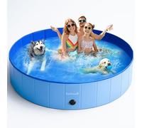 Furdreams Piscina plegable para mascotas, bañera de plástico duro para perros, portátil multifuncional al aire libre de PVC antideslizante para niños, disfruta del brillo del verano en tu jardín, para