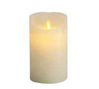 furein VELAS LED DE CERA AUTÉNTICA, con LLAMA LED, 3 tamaños, color natural de la cera, decoración hogar, restaurante, oficina, despacho, ambiente romántico y cálido, sin llama real, segura (10x7cm)