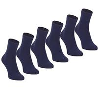 FUREINSTORE Calcetines Escolares para Niños, Calcetines Cortos Niño Nña Medias de Algodón para Uniforme, Tobillera para Deporte Suave y Expandible Pack de 6 Pares (39-44, Azul marino)