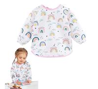 Furforstk delantal niño 2-8 años bata pintura niños Impermeable babi escolar infantil, disfraz cocinero niño Con bolsas y mangas para niños para la escuela de arte pintura de cocina (Regenbogen)